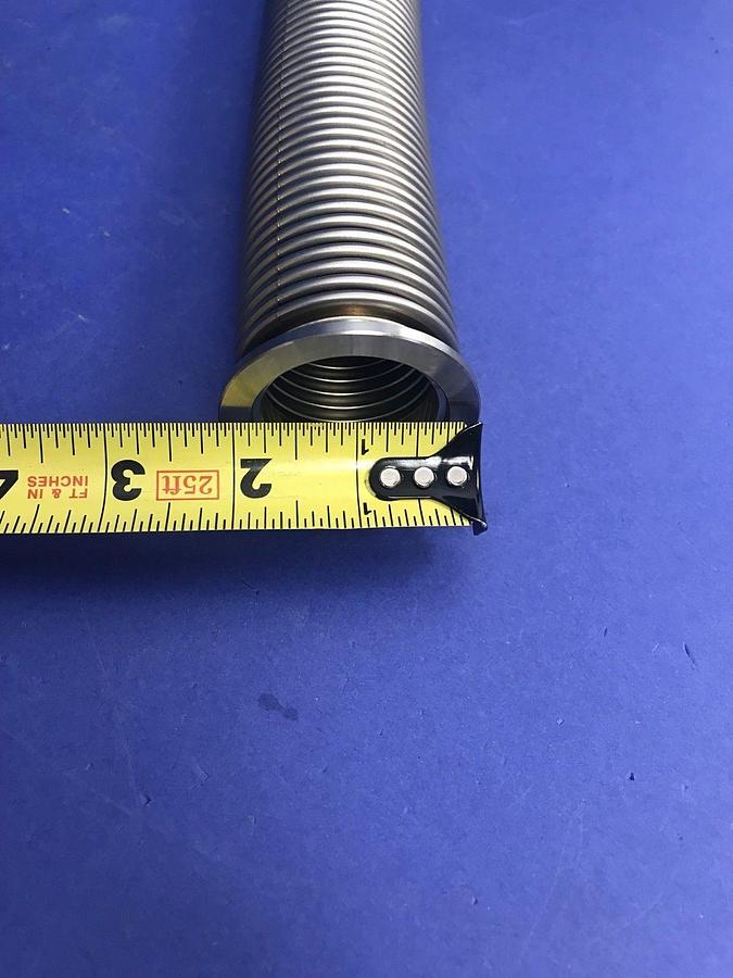Used Stainless Steel Flexible Vacuum Hose 10"L, NW40 Flanges , NEW