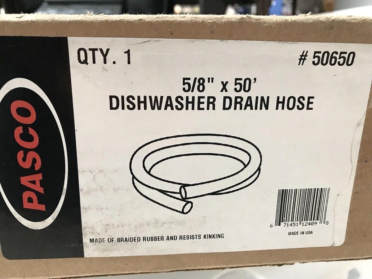 Used Pasco 50650 Dishwasher Drain Hose 5/8" x 50', New