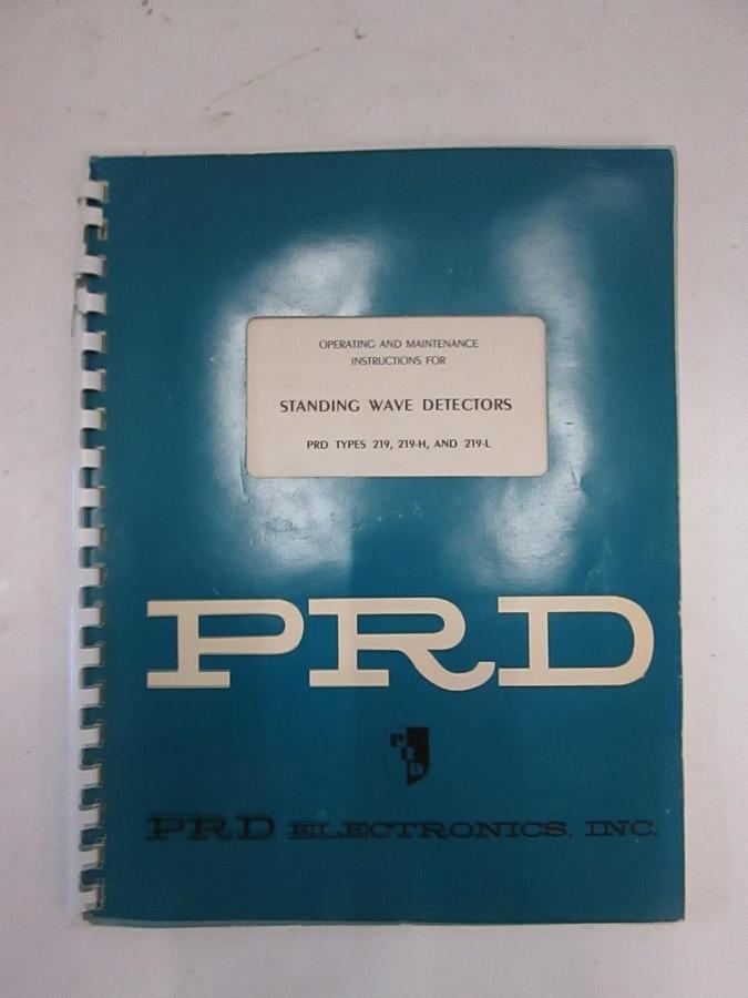 Used PRD Electronics Standing Wave Detectors Operating and Maintenance Instructions