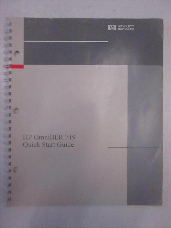Used HP OmniBER 719 Quick Start Guide, Used