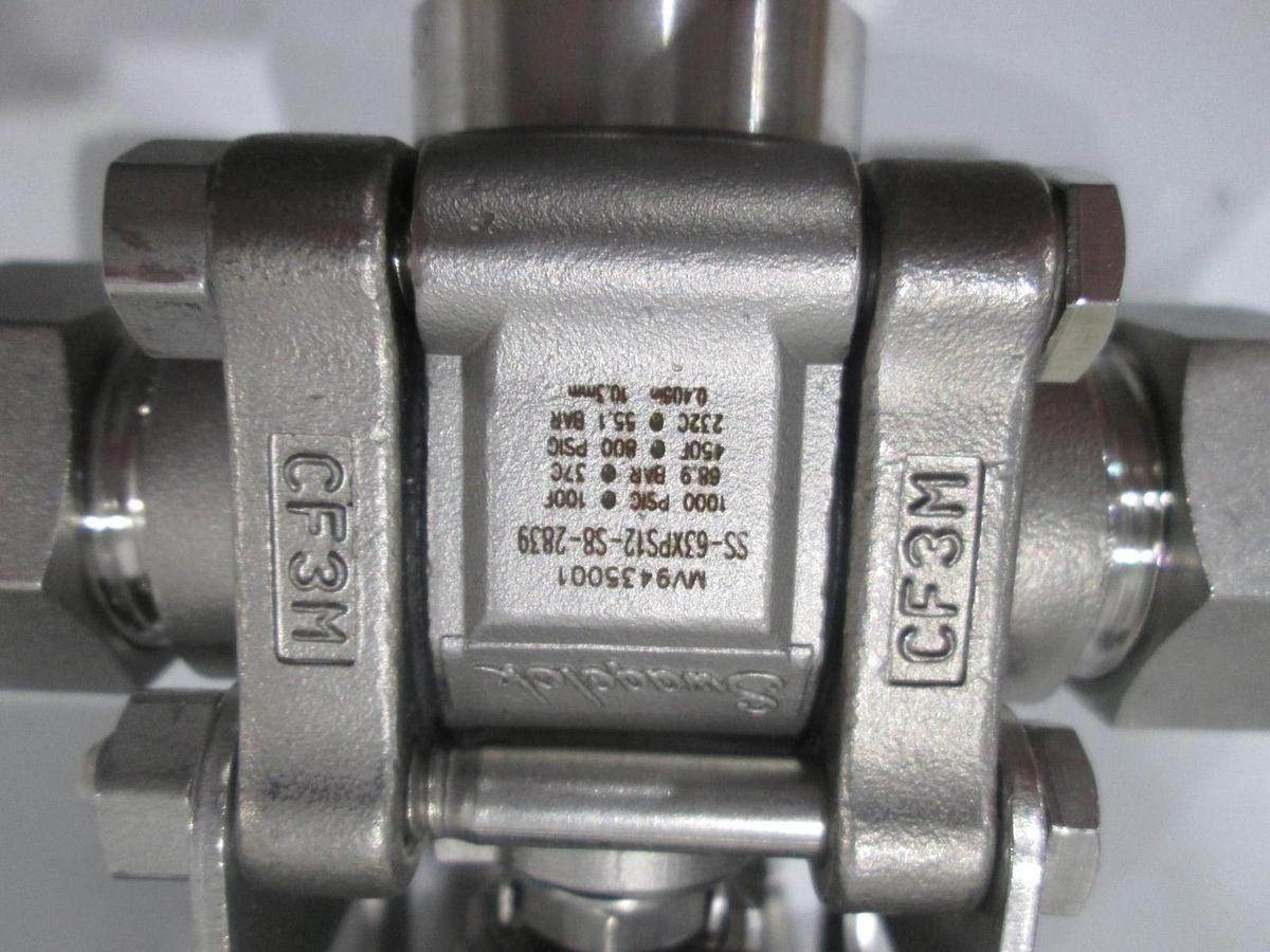 Used Swagelok, SS-63XPS12-S8-53DHT-2839, Ball Valve w/ 153DA Double Actuator, NWOB