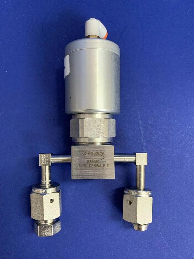 Used SWAGELOK 6LVV-DPBW4-P-C Diaphragm Valve Assy, Normally Closed, 1/4" FVCR, Used