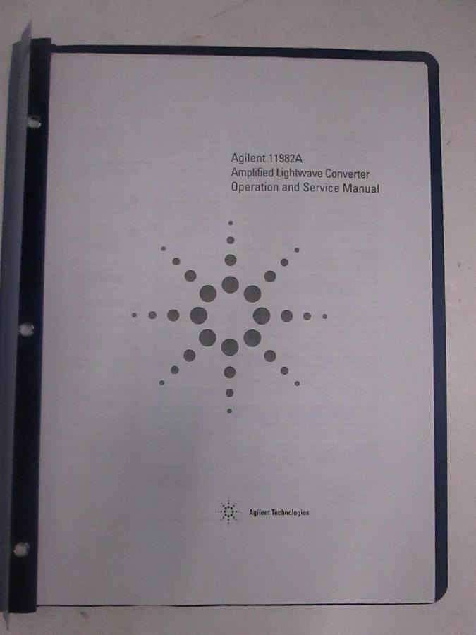 Used Agilent 11982A Amplified Lightwave Converter Operation and Service Manual, Used