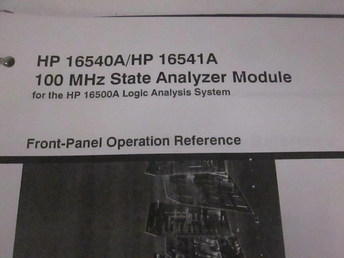 Used HP 16540A/ HP 16541A 100 MHz State Analyzer Module, Front-Panel Operation, Used