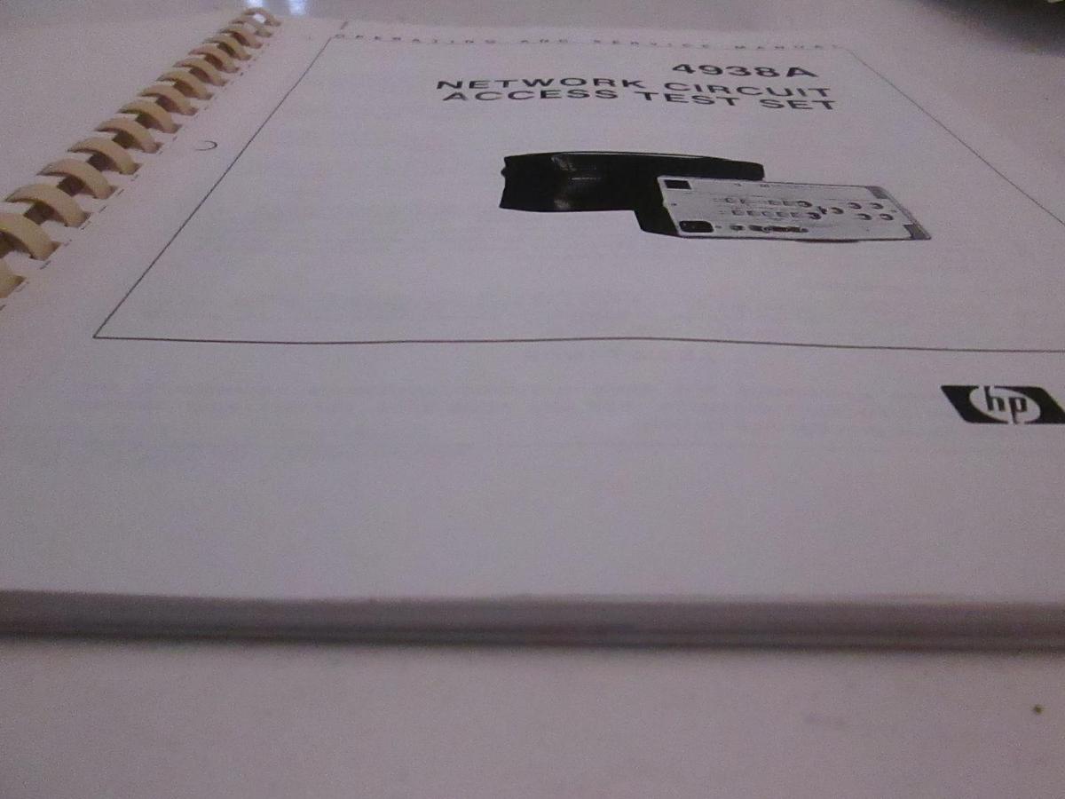 Used HP 4938A Network Circuit Access Test Set Operating and Service Manual, Used