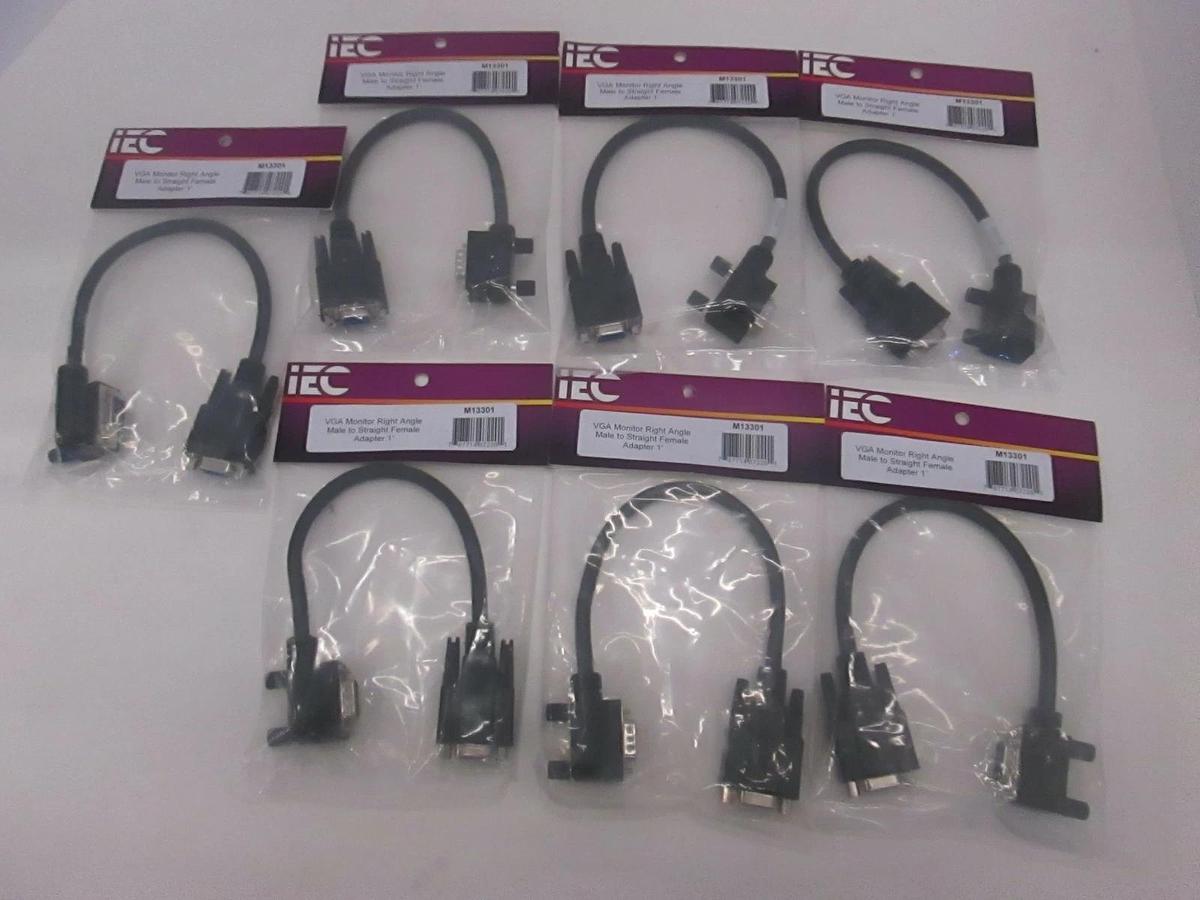 Used IEC, VGA Monitor Right Angle, M13301, New, Lot of 7