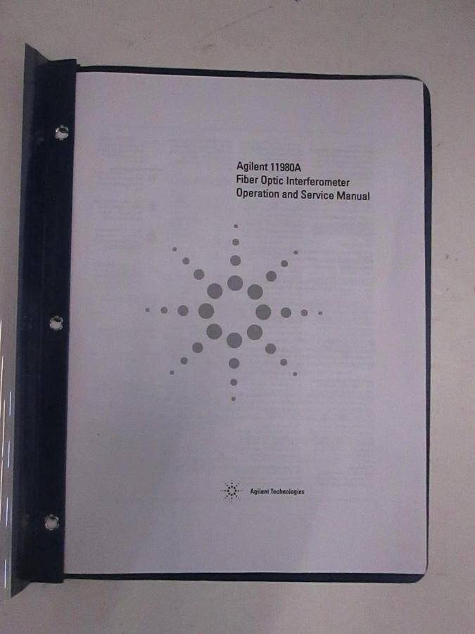 Used Agilent 11980A Fiber Optic Interferometer Operation and Service Manual, Used