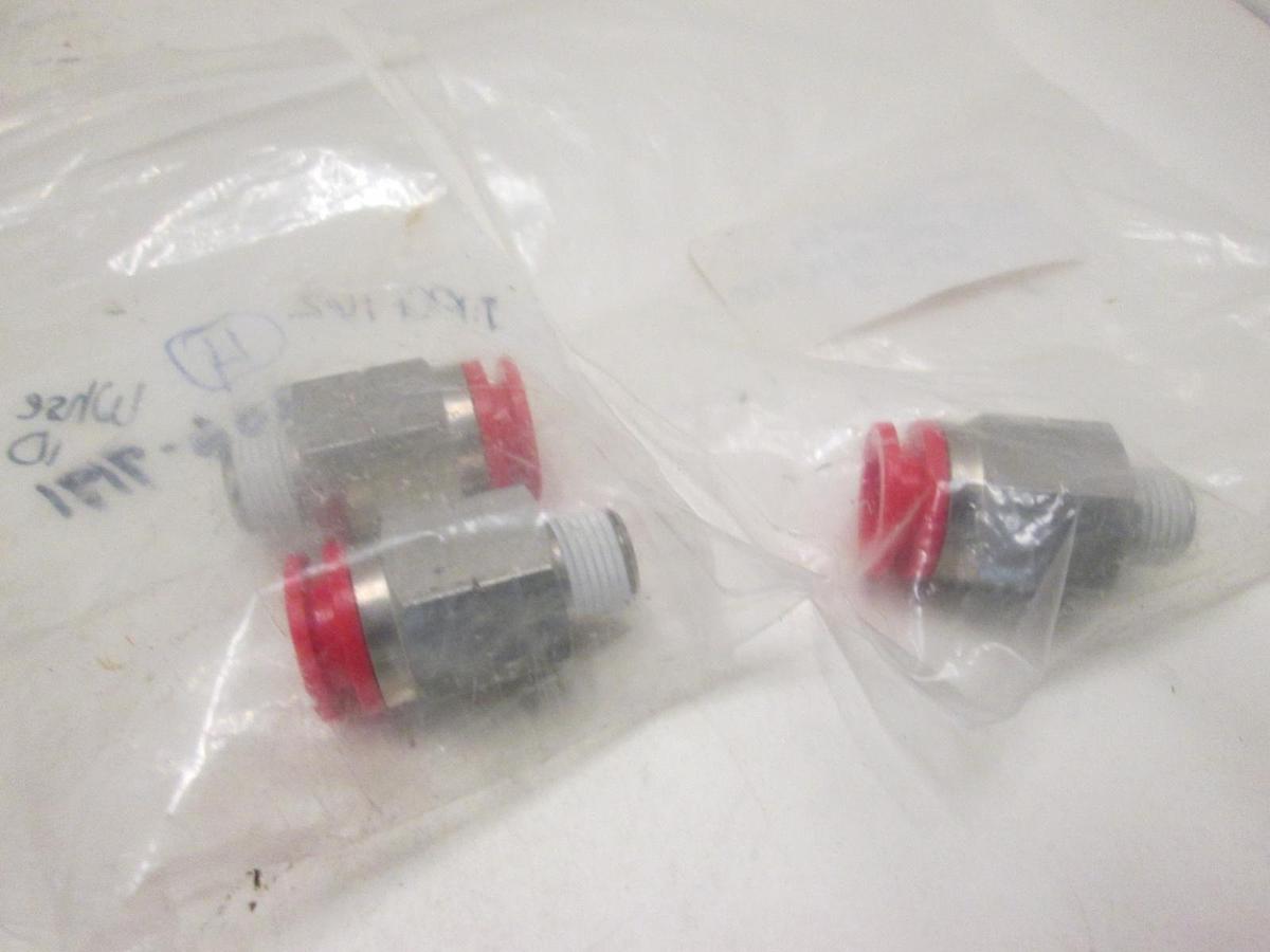 Used SMC, KQH11-34S-X23, CONN,1TCH,SST,3/8T,1/8NPTM, New, Lot of 3