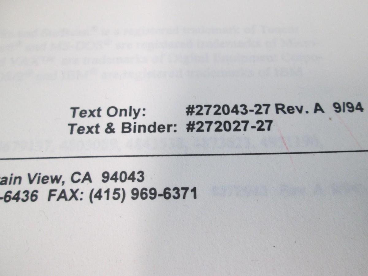 Used Tencor, Surfscan Swift/Station User's Guide, 272027-27, Used