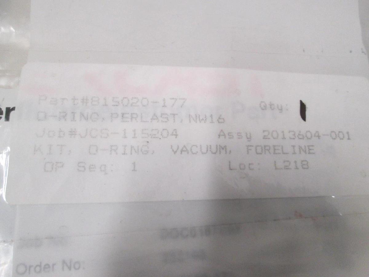 Perlast, NW16G80TALSC, O-Ring Perfluoroelastomer, NW16, New, Lot of 8