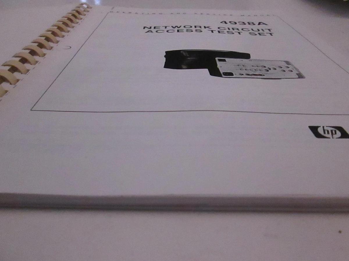 Used HP 4938A Network Circuit Access Test Set Operating and Service Manual, Used
