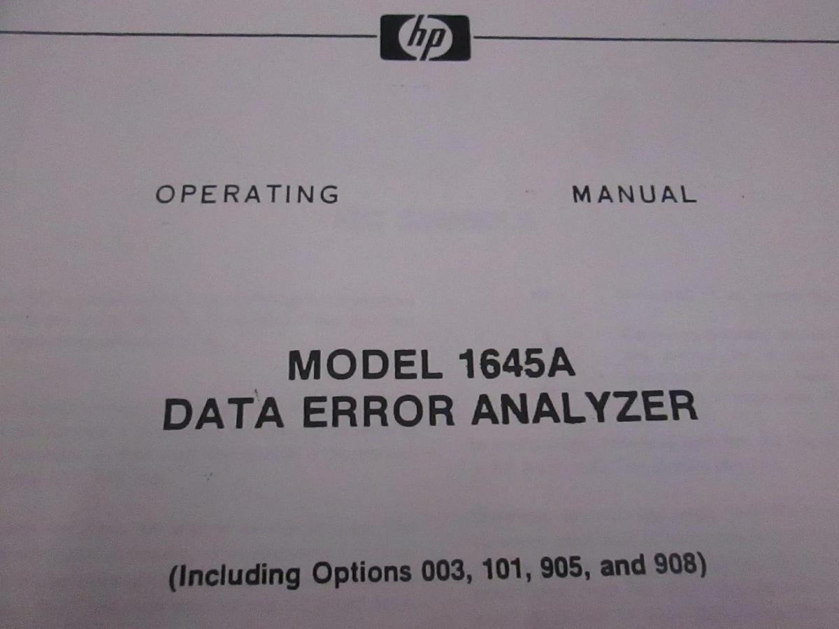 Used HP 1645A Data Error Analyzer Operating Manual, Used