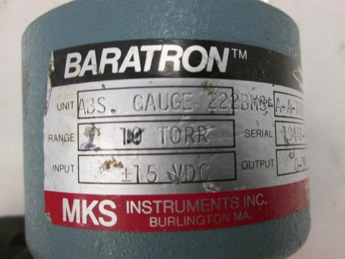 Used MKS, Baratron 10 Torr Pressure Transducer, 222BHS-A-A-10SP35-81, Used