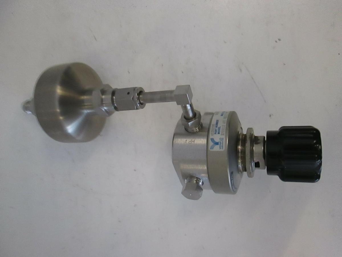 Used Veriflo HFR901S4PB Pressure Regulator with Millipore WG2F06WR1 Gas Filter, Used