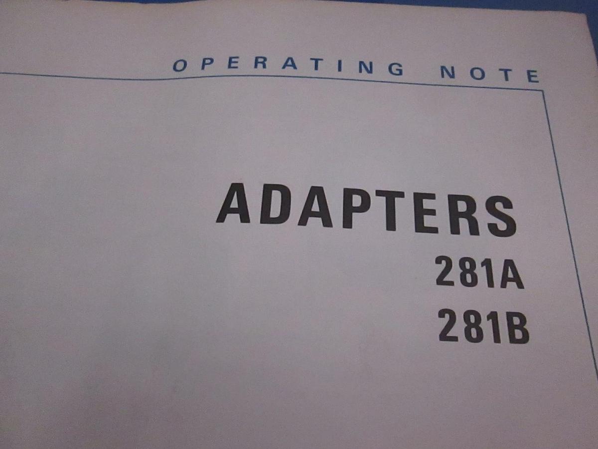 Used HP 281A and 281B Adapter Operating Note, Used