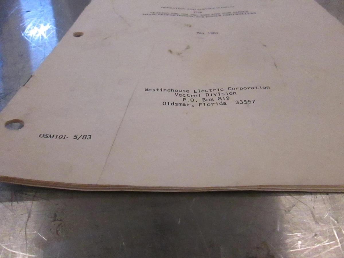 Used Operation and Service Manual for VPAC500,600,700,900,3000 And 5000Serires, Used