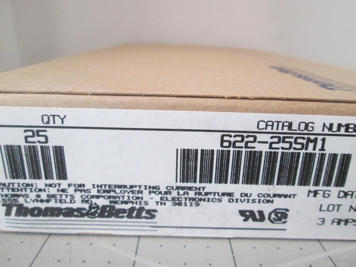 Used Thomas Betts, 622-25SM1, 26 POS, Male, Header Connector, New, Lot of 25