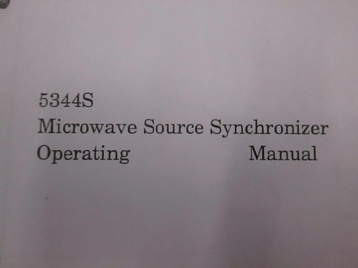 Used HP Model 5344S Microwave Source Synchronizer Operating Manual, Used