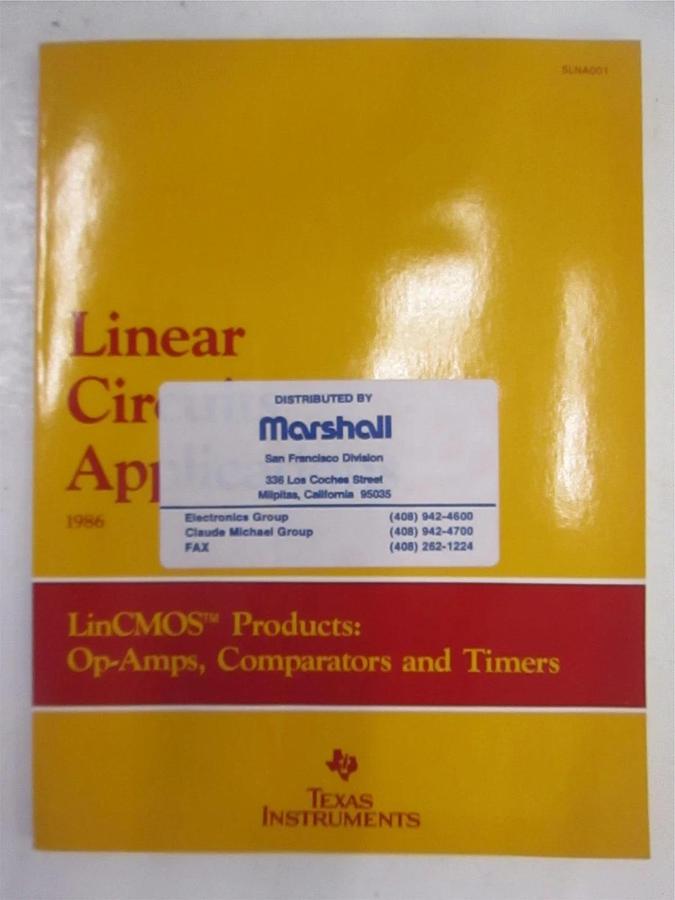Used Texas Instruments Linear Circuit Application SLNA001, Used
