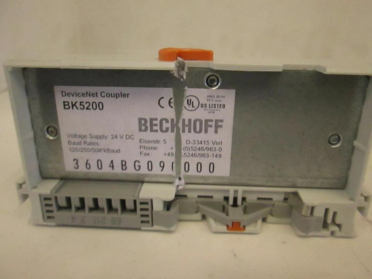 Used Beckhoff, BK5200 24 VDC DeviceNet Bus Coupler Module, Used