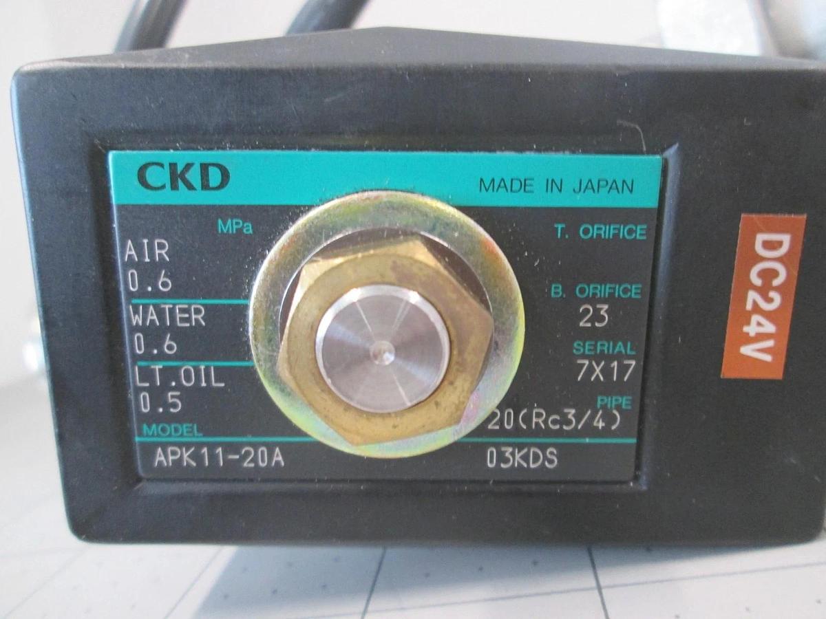 Used CKD, APK11-20A, Valve, DC24V H2O, Pilot Kick Type 2 Port w/ Hardness, Used