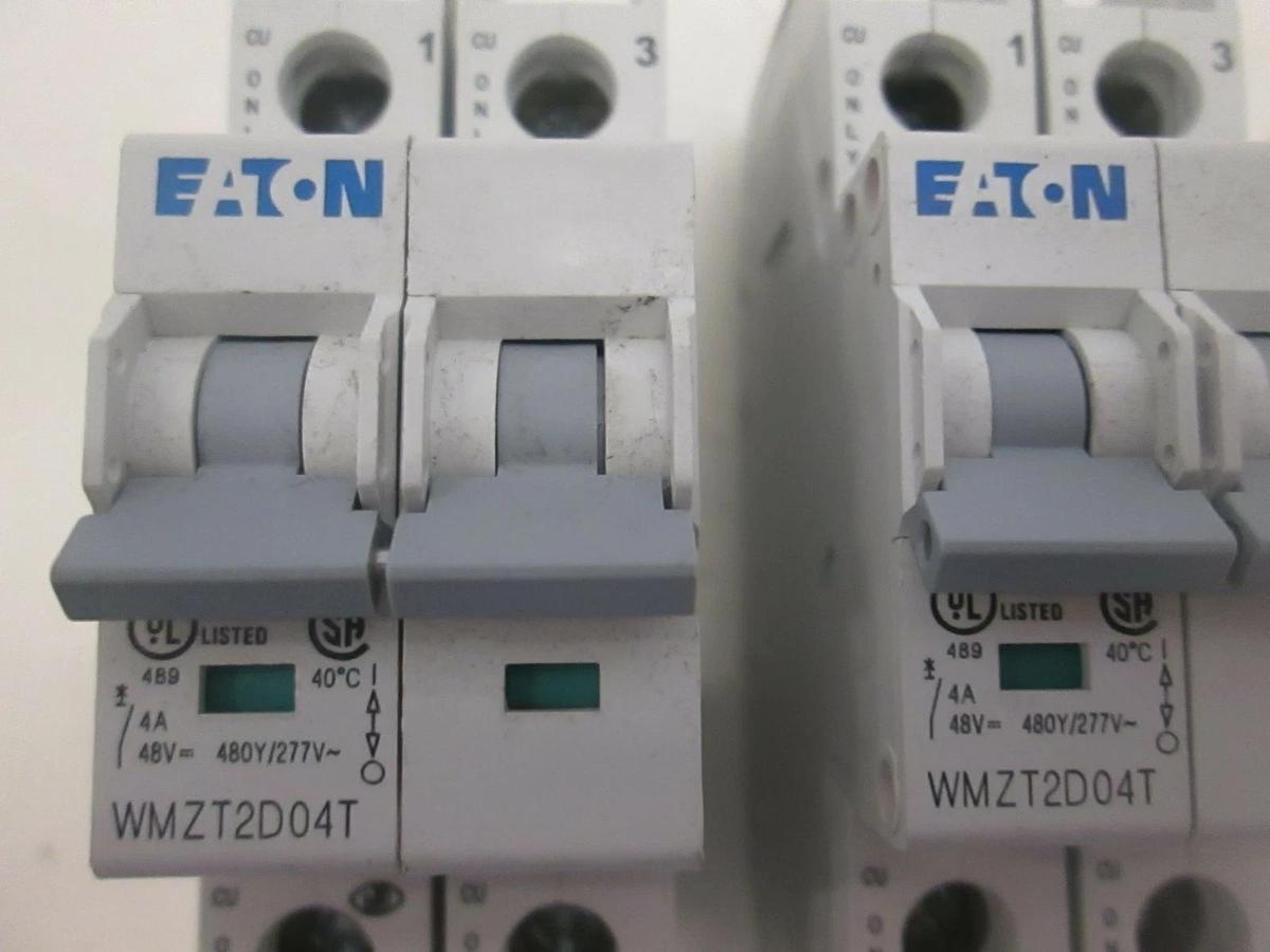 Used Eaton, WMZT2D04T, 2 Pole Circuit Breaker, Used, Lot of 2