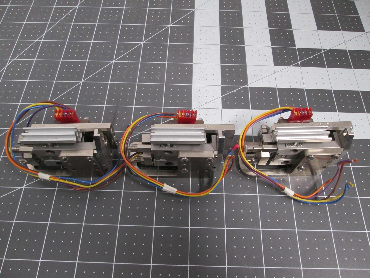 Used SMC 11-MXJ8-5CP Precision Air Slide Table Lot of 3 Cleanroom Actuator Bracket
