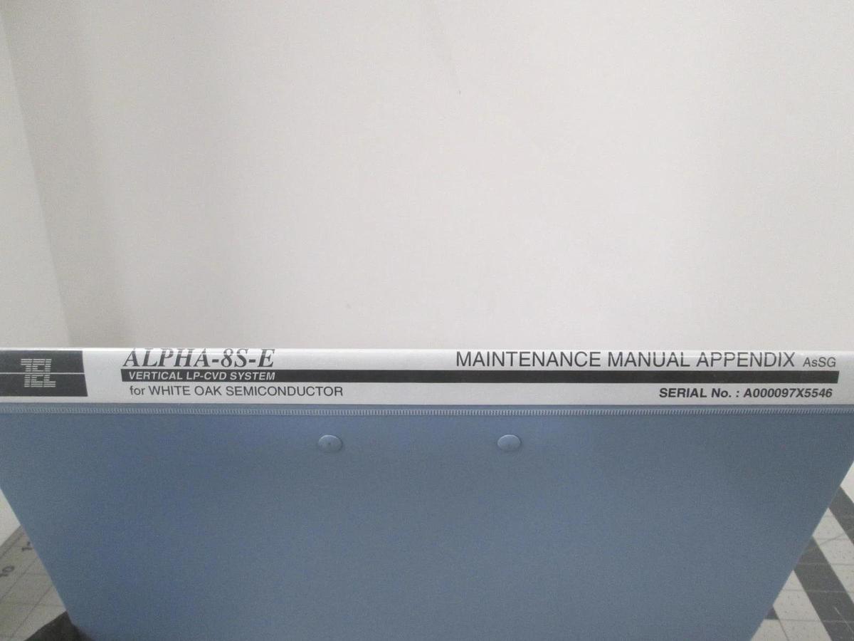 Used TEL Tokyo, ALPHA-8S, Preventive Maintenance Manual Appendix, AsSG, Used