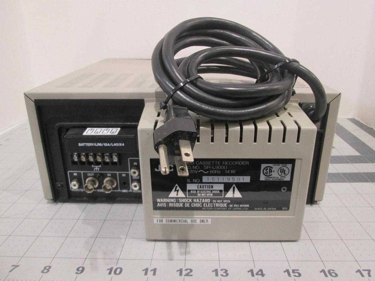Used JVC, SR-L900U, Video Cassette Recorder, Ac 120V, 60Hz, 14W, Used