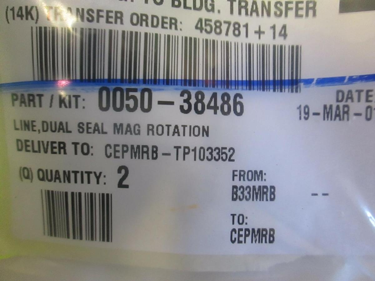 AMAT, 0050-38486, Line, Dual Seal Mag Rotation, New, Lot of 2
