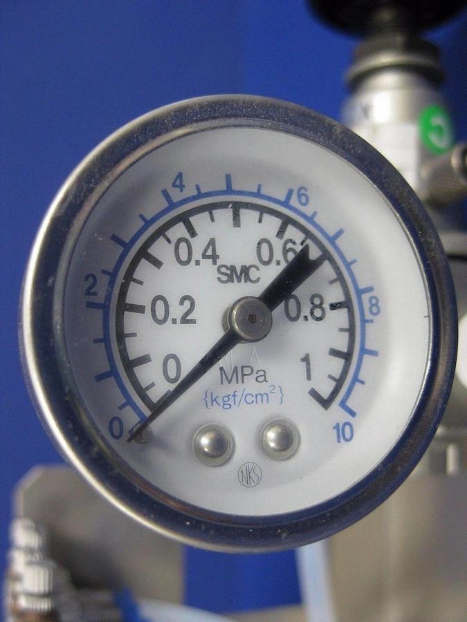 Used SMC 10-VZ3223 Pneumatic Solenoid Valve Manifold Assembly w/ Regulator and Gauge