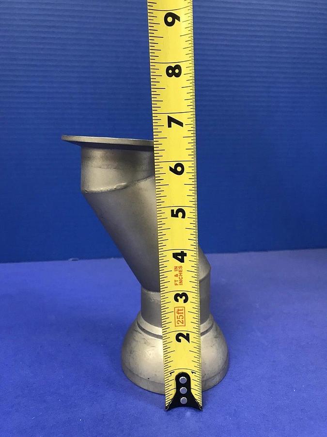 Used Stainless Steel 45° Elbow Vacuum Pipe w/ 75/50 Ball Socket to NW50, Used
