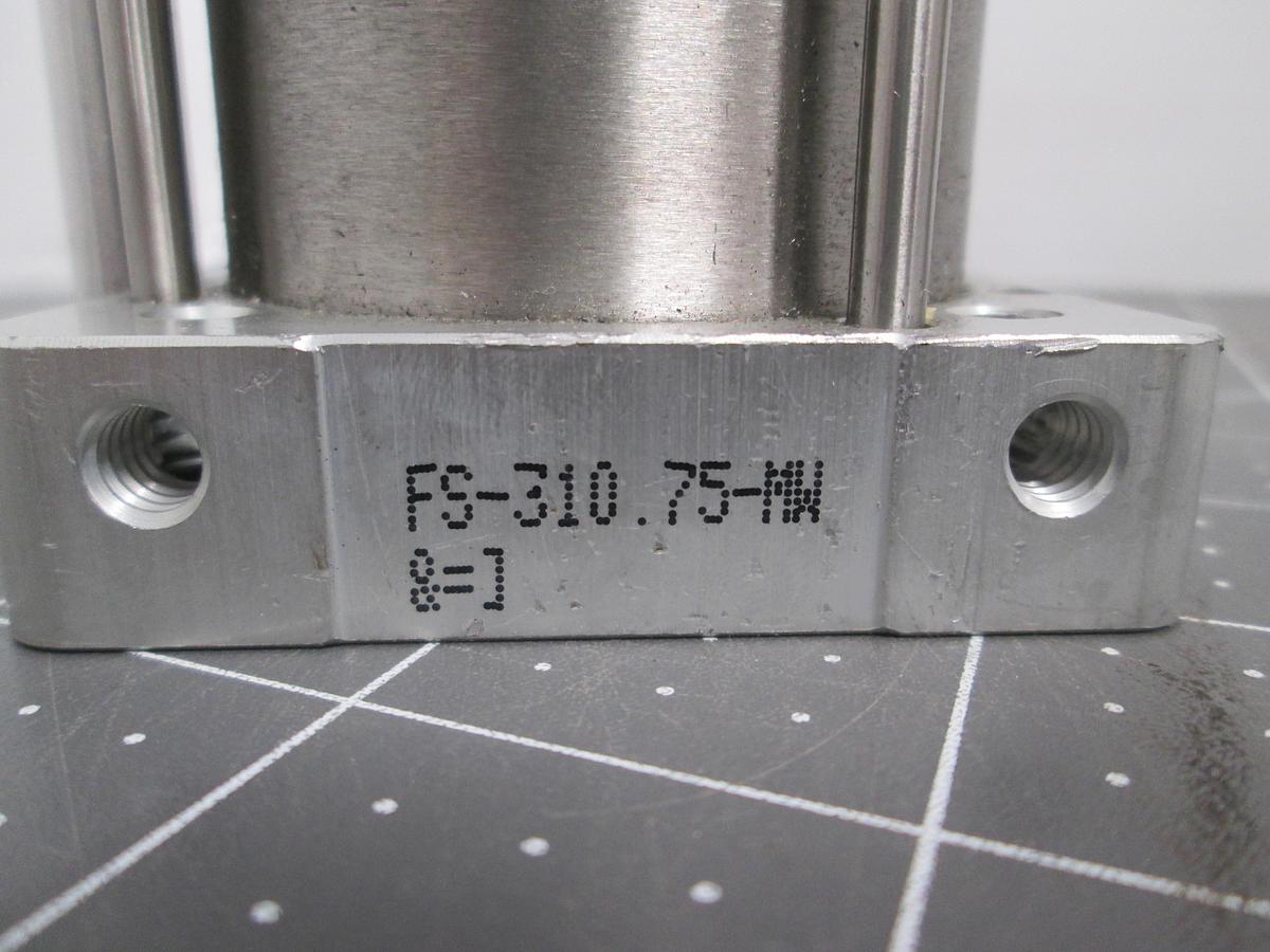 Used Bimba FS-310.75-MW Square Flat-1 Compact Air Cylinder 2in Bore 0.75in Stroke