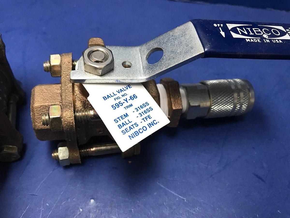 Used NIBCO 3/4" and 1/2" Ball Valve 595-Y-66, Lot of 2 Used
