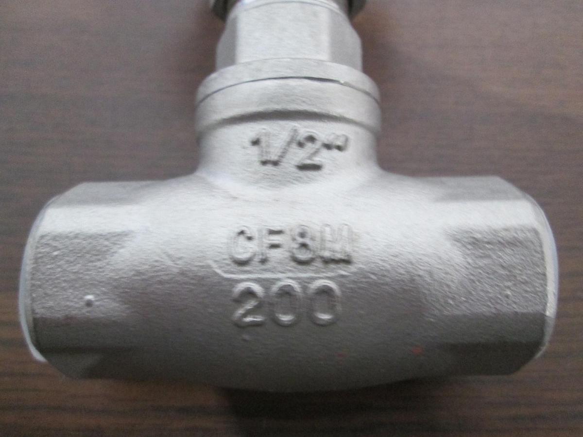 Used Sharpe, 40276, 200 CF8M, 1/2" Red Manual, Globe Valve, Used