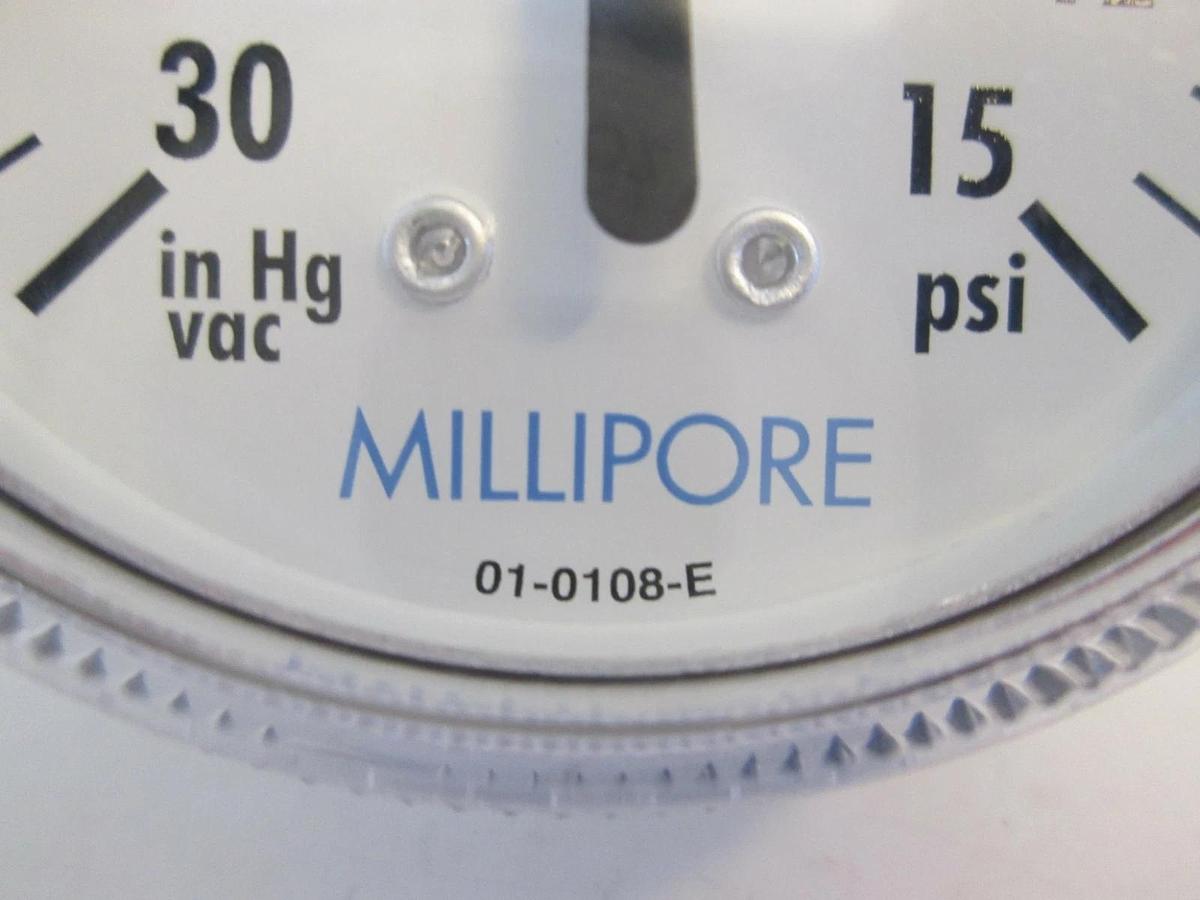 Used Millipore Pressure Gauge 30-0-15 psi, 1/4" NPT, Used