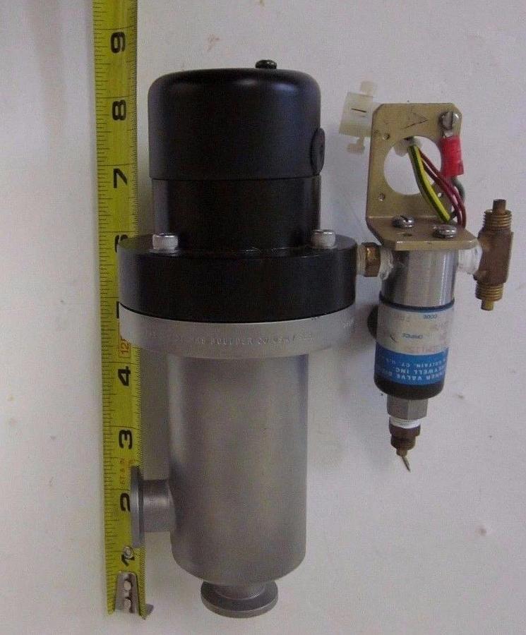 Used HPS MKS Vacuum Bellows Sealed Gate Valve NW-16, 0.75" w/ Skinner Solenoid