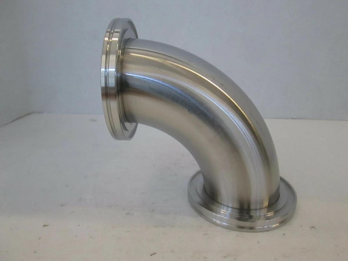 Used Stainless Steel 90 Deg Elbow Vacuum Pump Adapter, Used