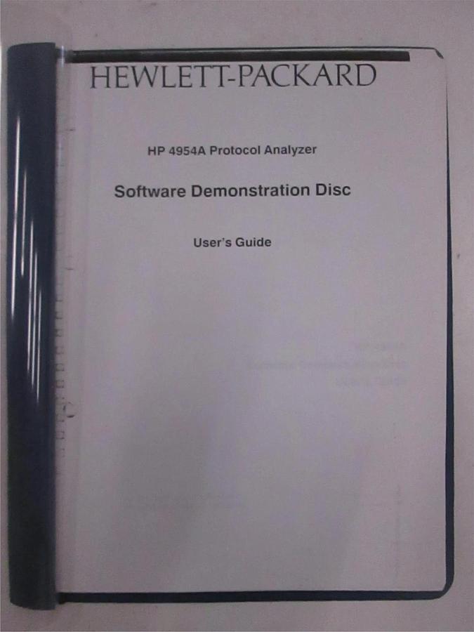 Used HP 4954A Protocol Analyzer Software Demonstration Disc User's Guide, Used