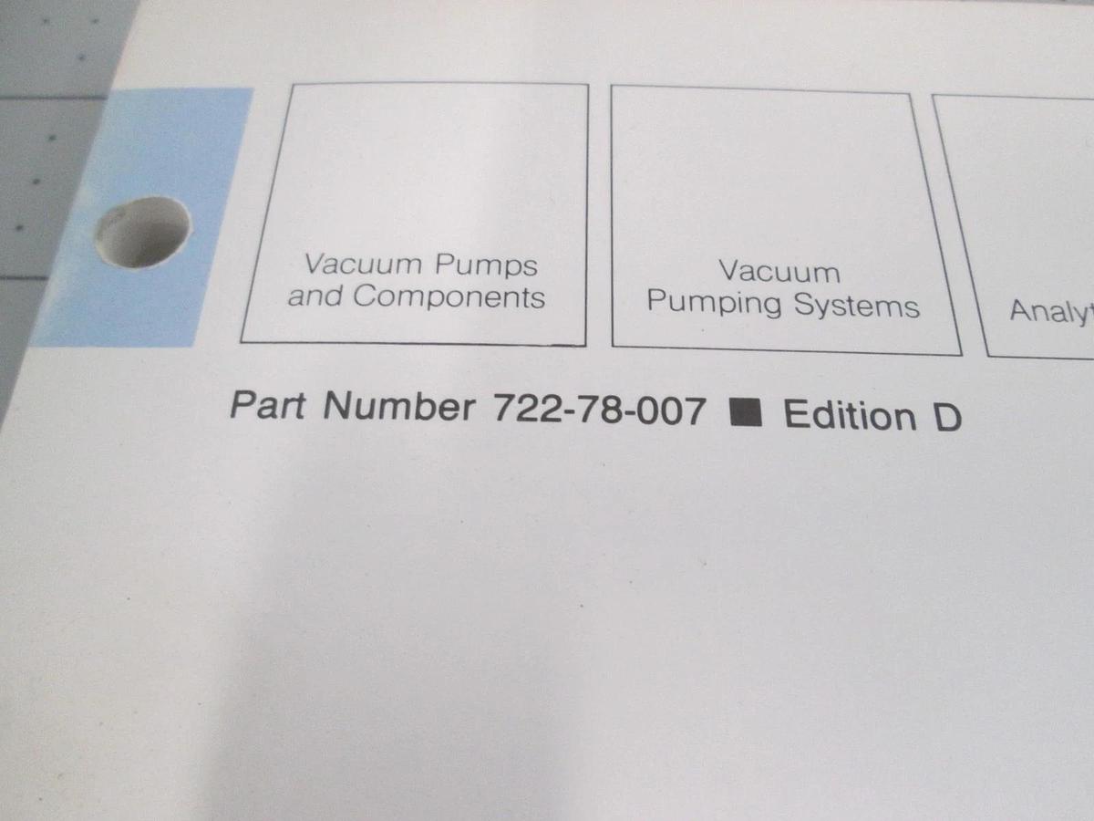 Used Leybold-Heraeus, E and DK Series rotary Piston Pump Manual, 722-78-007, Used