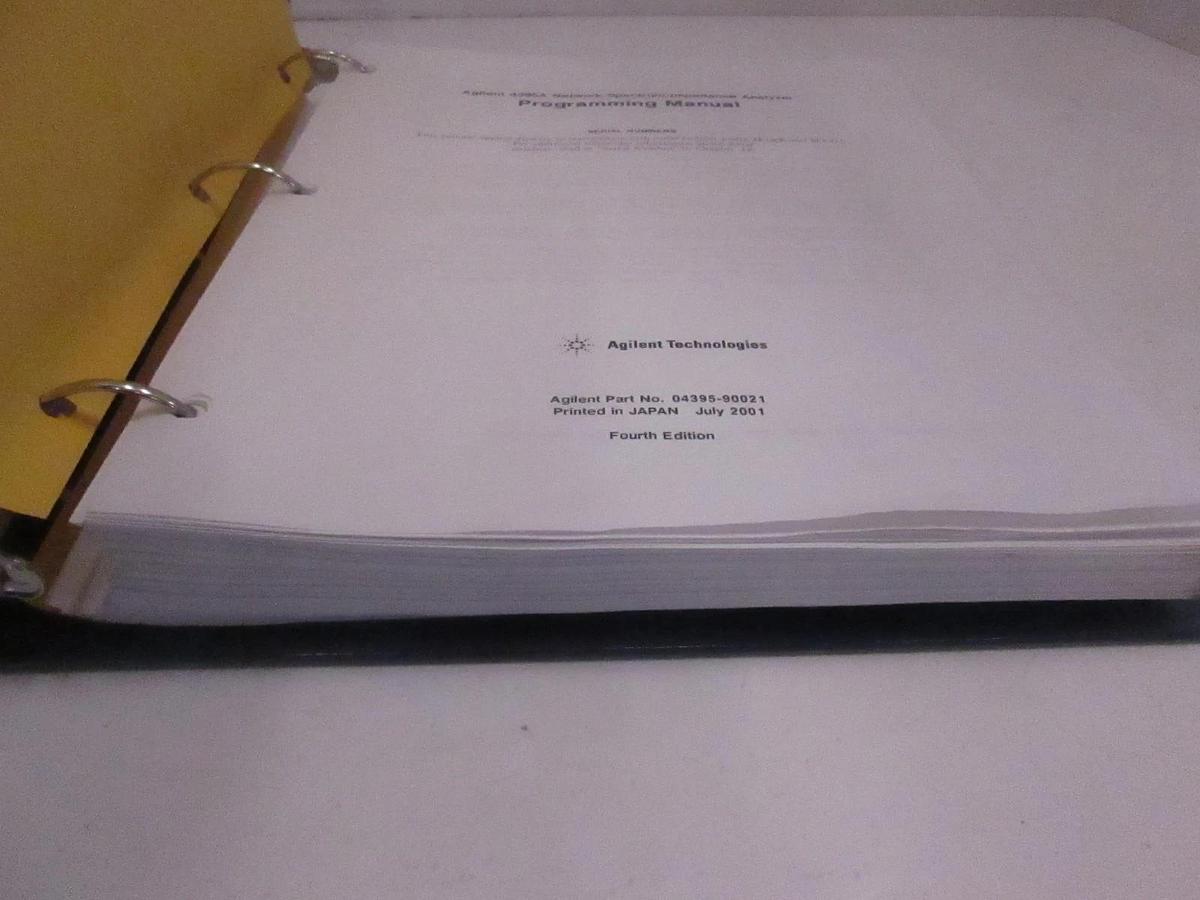 Used Agilent Technologies 4395A Network/Spectrum/Impedance Analyzer Program Manual