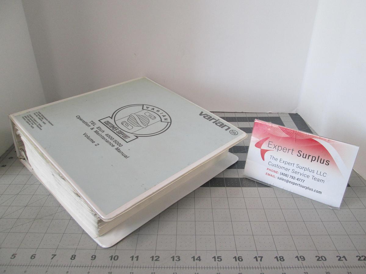 Used Varian, TEL Etch 4000/5000, Operation and Maintenance Manual, Volume 2, Used