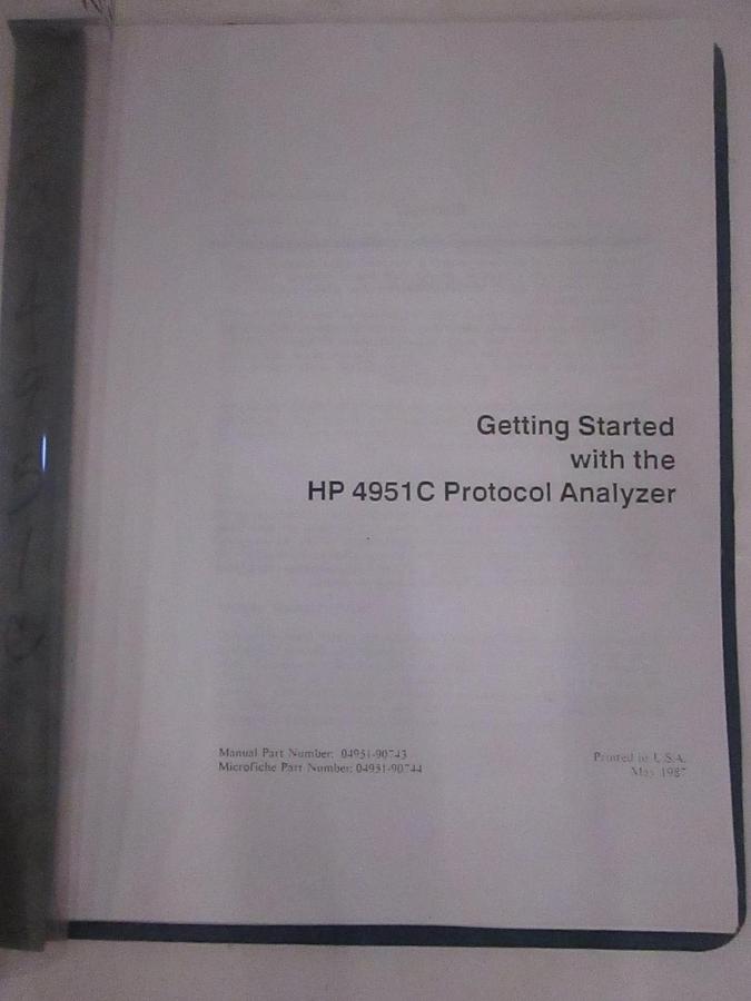 Used HP 4951C Protocol Analyzer Introductory Guide, Used