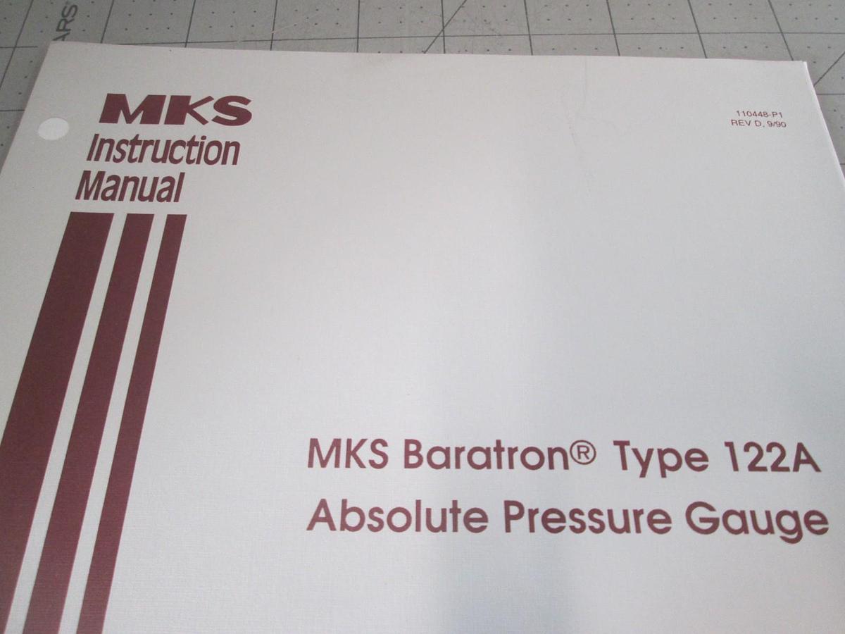 Used MKS, Baratron Type 122A, Absolute Pressure Gauge, Instruction Manual, Used