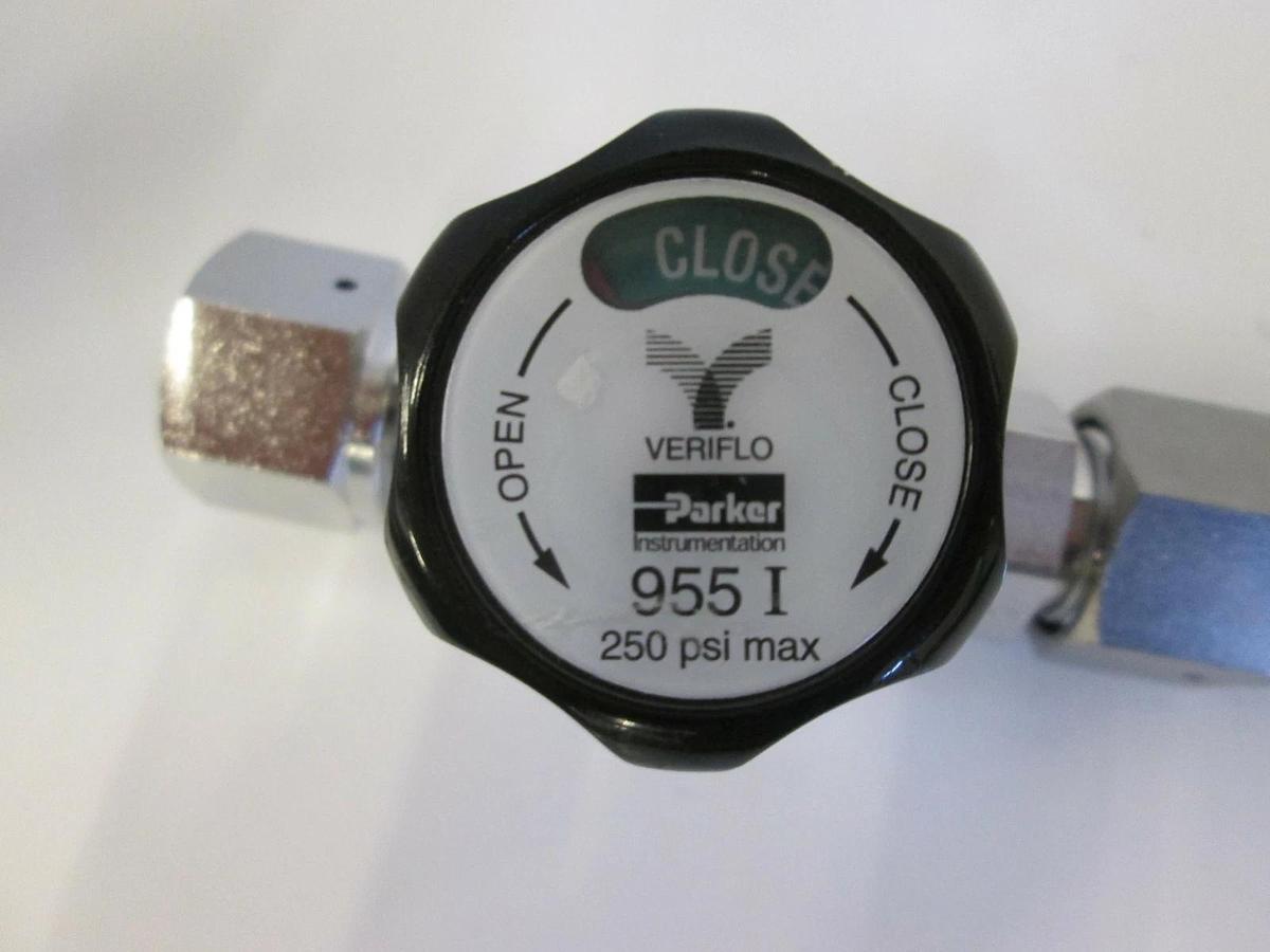 Used Valve Gas Stick Assy w/ (3) Parker Valves, Gauge