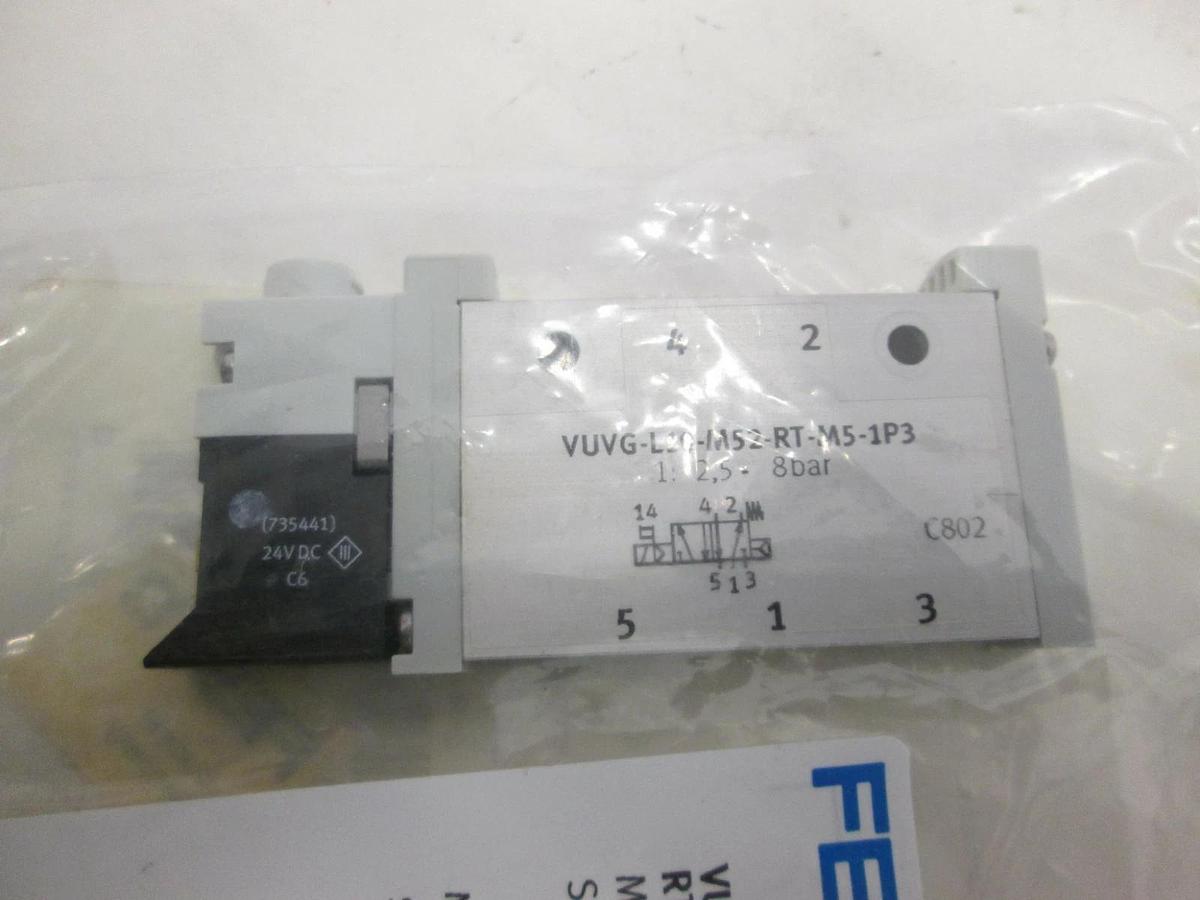 FESTO, VUVG-L10-M52-RT-M5-1P3, Solenoid Valve, New, Lot of 4