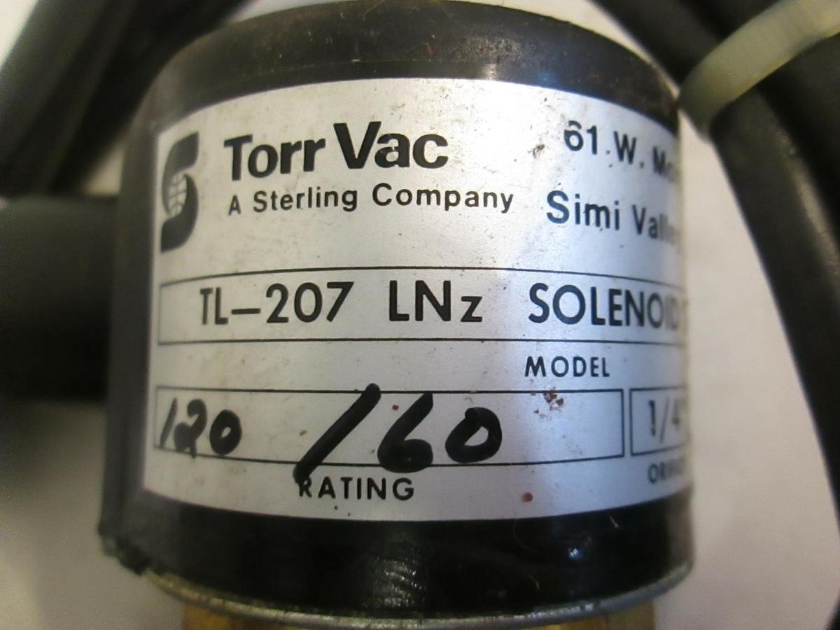 Used TorrVac TL-207 LNz, 1/4" Orifice, 74 PSI, Solenoid Valve, Used