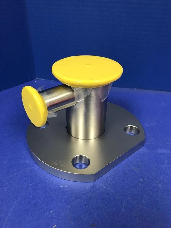 Used Stainless Steel Vacuum Pipe NW50 to 6"/5.5" Plate Flange w/ NW25 Port, Used