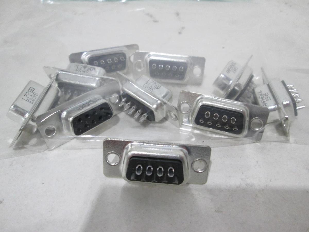 Amphenol, L77SDE09S, Female 9 Pin Connector, New, Lot of 10