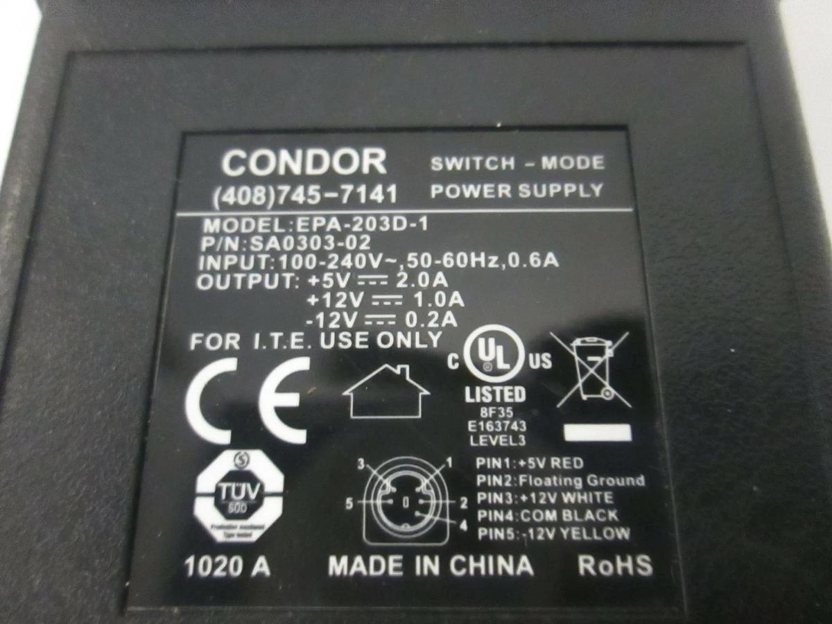 Used Condor EPA-203D-1 Switching Power Supply, Used